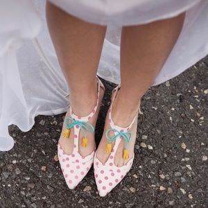 MY WEDDING SHOES! Boden Polka-Dot Kitten Heel Shoes!